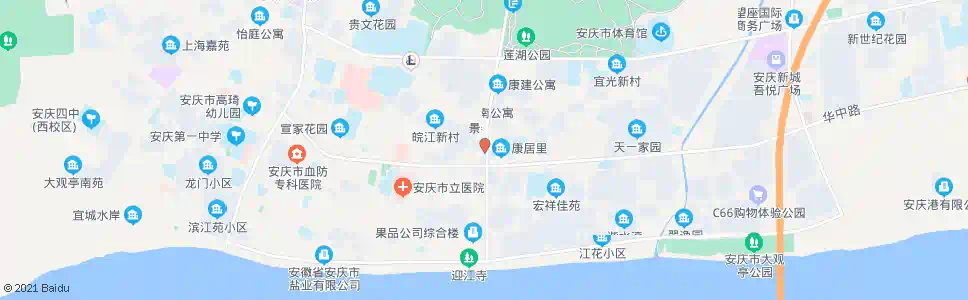 安庆华康电脑城_公交站地图_安庆公交_妙搜公交查询2025