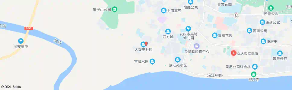 安庆大观亭小区_公交站地图_安庆公交_妙搜公交查询2025