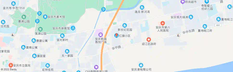 安庆红旗小区北大门_公交站地图_安庆公交_妙搜公交查询2025