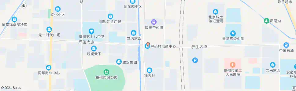 亳州康美中药城南门_公交站地图_亳州公交_妙搜公交查询2025