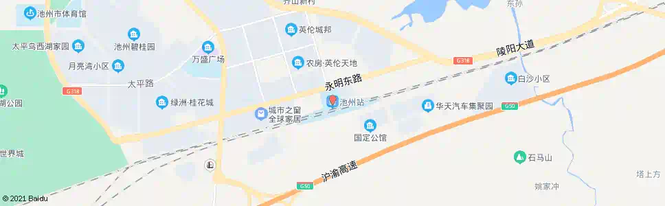 池州市二院_公交站地图_池州公交_妙搜公交查询2025