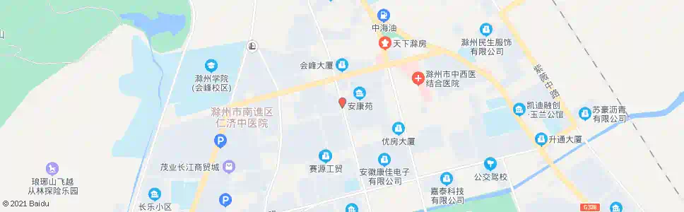 滁州安康苑_公交站地图_滁州公交_妙搜公交查询2025