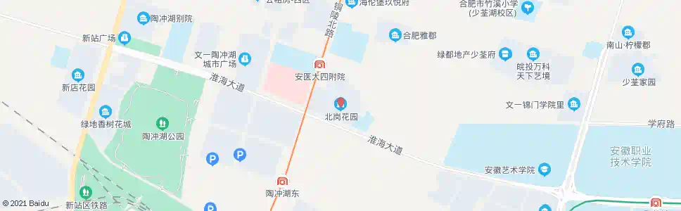 合肥北岗花园_公交站地图_合肥公交_妙搜公交查询2025