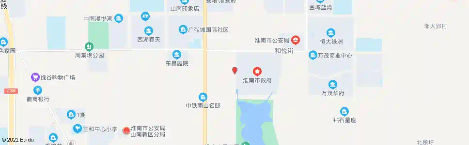 淮南政务中心西门_公交站地图_淮南公交_妙搜公交查询2025