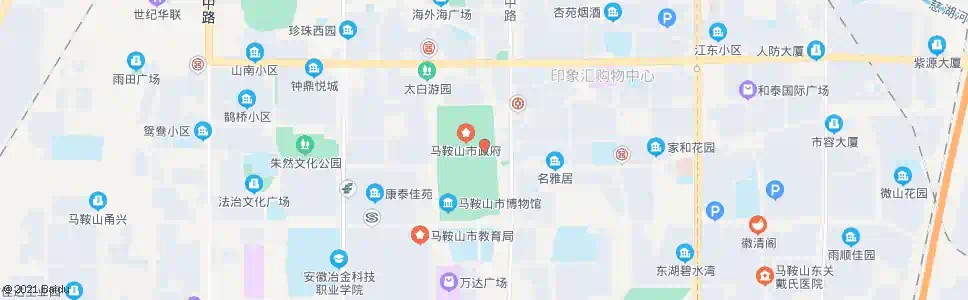 马鞍山市行政中心(太白大道)_公交站地图_马鞍山公交_妙搜公交查询2025
