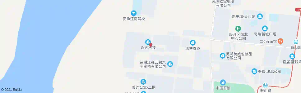 芜湖银湖北路1号站(永达科技)_公交站地图_芜湖公交_妙搜公交查询2025