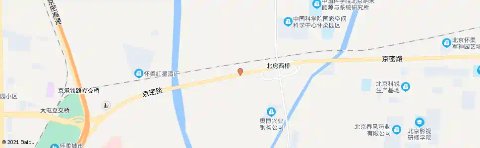 北京怀柔北房西_公交站地图_北京公交_妙搜公交查询2025