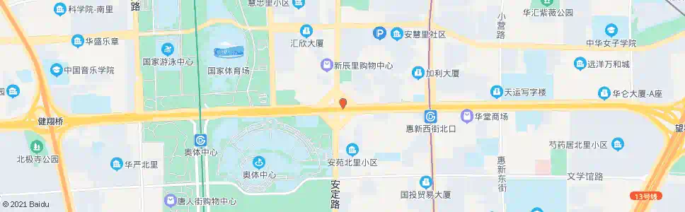 北京亚运村(安慧桥)_公交站地图_北京公交_妙搜公交查询2025