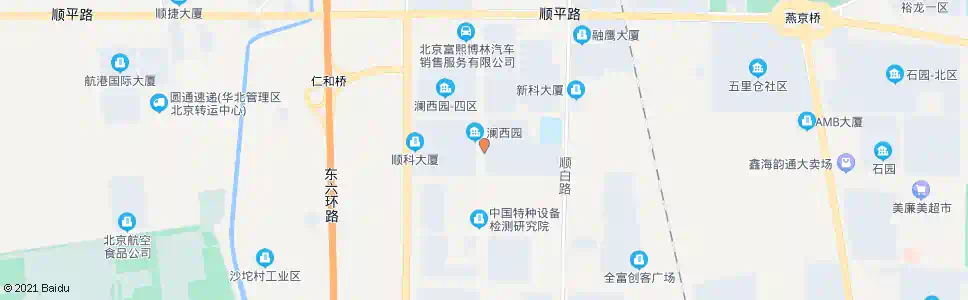 北京澜西园东_公交站地图_北京公交_妙搜公交查询2025