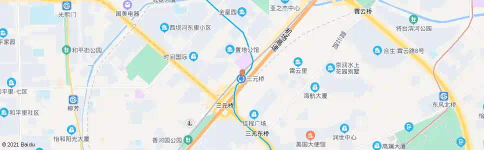 北京三元桥站_公交站地图_北京公交_妙搜公交查询2025