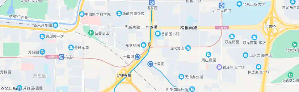 北京十里河桥北(南行)_公交站地图_北京公交_妙搜公交查询2025