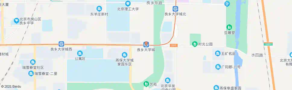 北京良乡大学城站_公交站地图_北京公交_妙搜公交查询2025