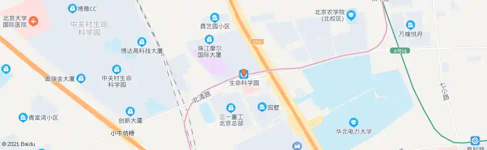 北京地铁生命科学园_公交站地图_北京公交_妙搜公交查询2025