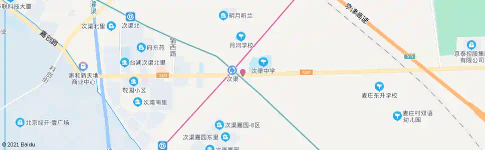 北京地铁次渠站_公交站地图_北京公交_妙搜公交查询2025