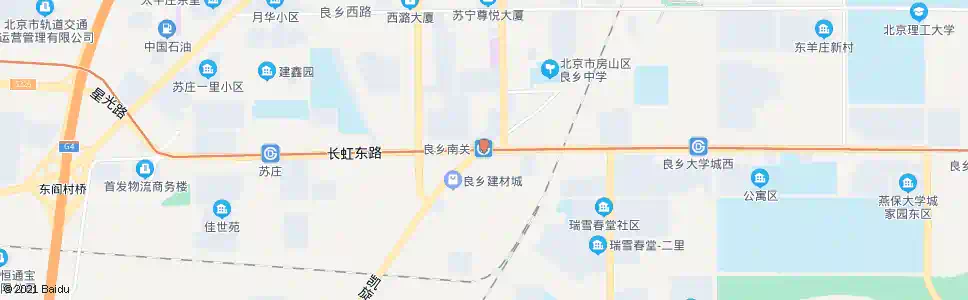 北京地铁良乡南关站北_公交站地图_北京公交_妙搜公交查询2025