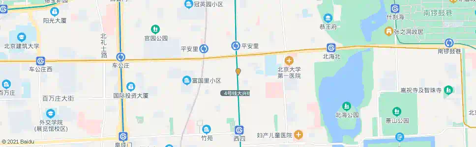 北京平安里路口南_公交站地图_北京公交_妙搜公交查询2025