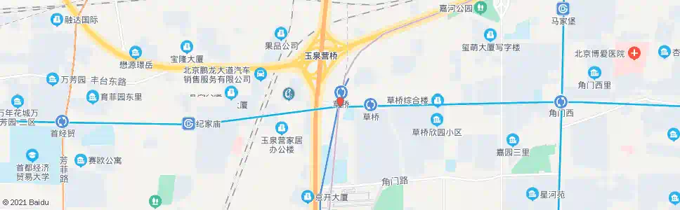 北京地铁草桥站_公交站地图_北京公交_妙搜公交查询2025
