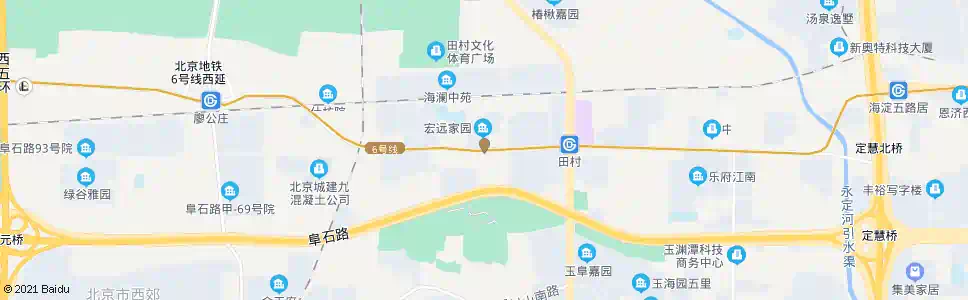 北京田村中街_公交站地图_北京公交_妙搜公交查询2025