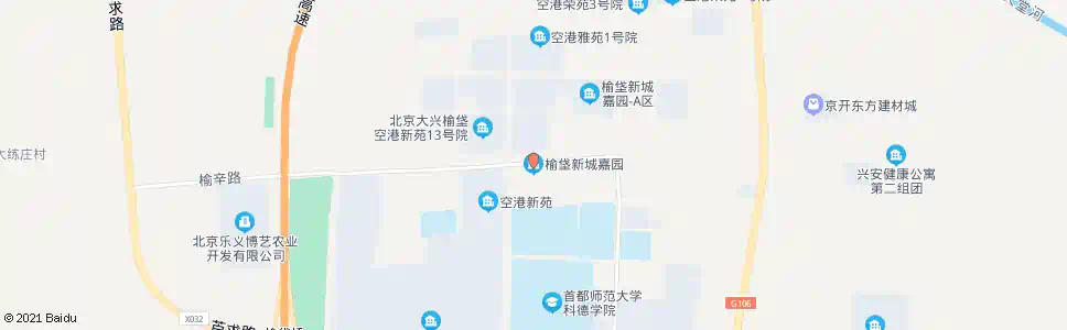 北京榆垡新城嘉园_公交站地图_北京公交_妙搜公交查询2025