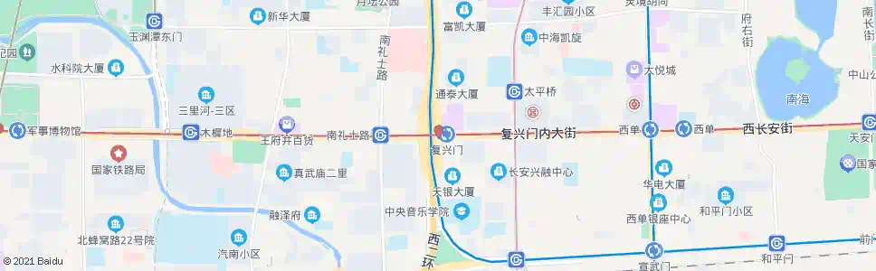 北京地铁复兴门站_公交站地图_北京公交_妙搜公交查询2025