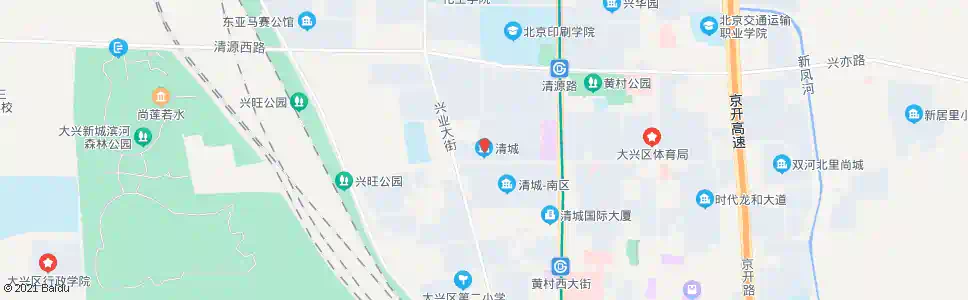 北京黄村清城_公交站地图_北京公交_妙搜公交查询2025