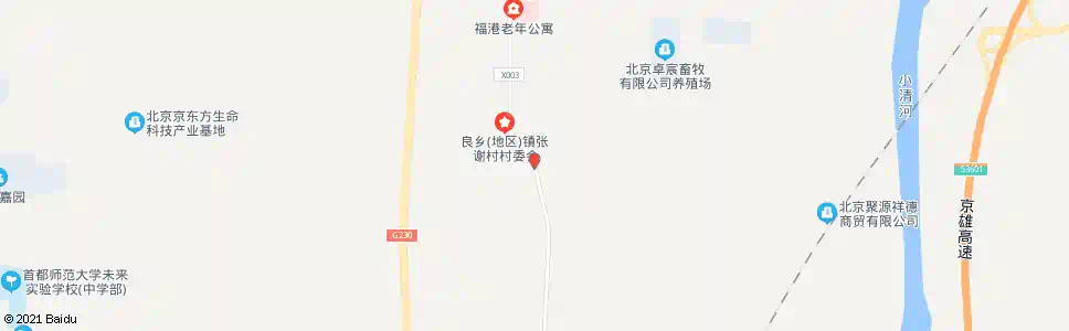北京张谢_公交站地图_北京公交_妙搜公交查询2025