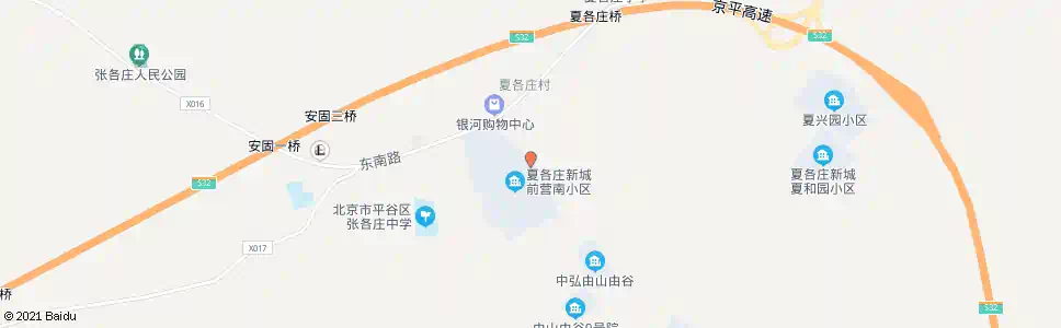 北京夏各庄新城_公交站地图_北京公交_妙搜公交查询2025