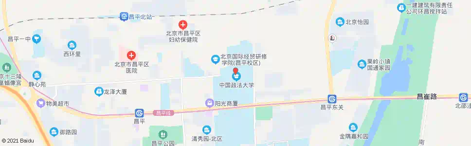 北京中国政法大学北门(昌平)_公交站地图_北京公交_妙搜公交查询2025