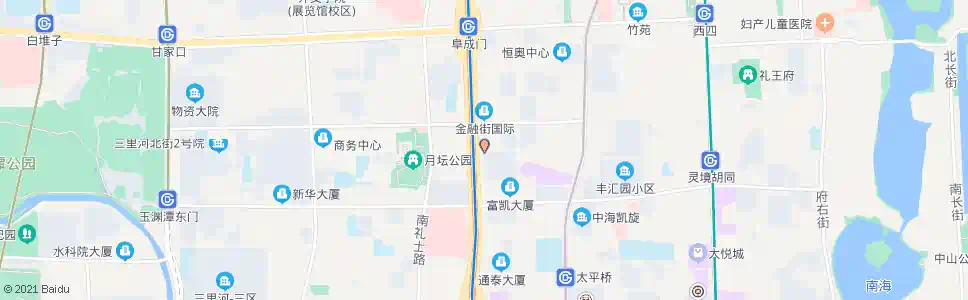 北京金城坊街_公交站地图_北京公交_妙搜公交查询2025