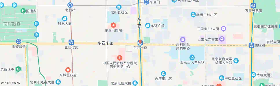 北京东四十二条_公交站地图_北京公交_妙搜公交查询2025