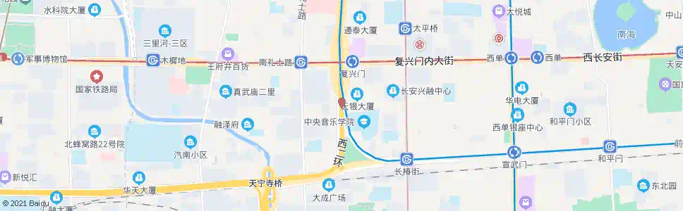 北京复兴门南_公交站地图_北京公交_妙搜公交查询2025