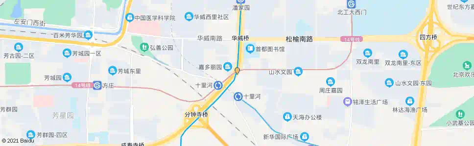 北京十里河桥北(北行)_公交站地图_北京公交_妙搜公交查询2025