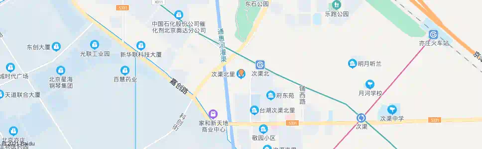 北京次渠北里北口_公交站地图_北京公交_妙搜公交查询2025