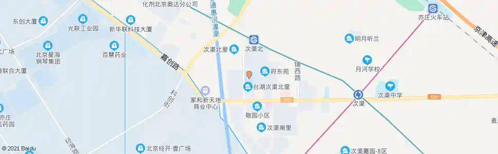 北京次渠小学_公交站地图_北京公交_妙搜公交查询2025
