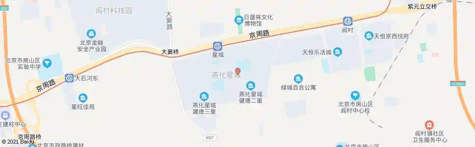 北京燕化星城二里_公交站地图_北京公交_妙搜公交查询2025