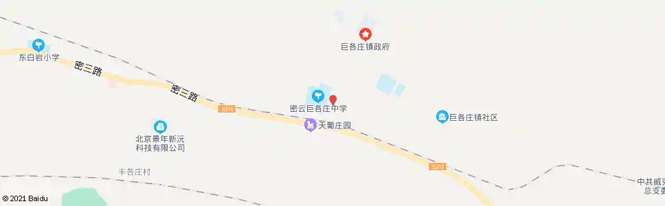 北京巨各庄中学_公交站地图_北京公交_妙搜公交查询2025