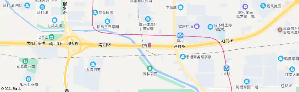 北京红寺一桥_公交站地图_北京公交_妙搜公交查询2025