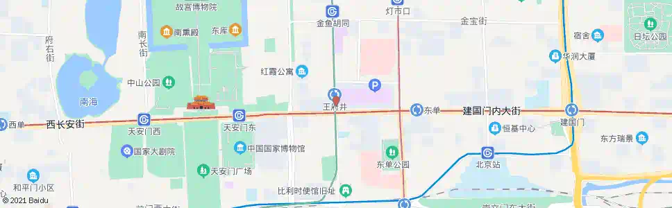 北京王府井_公交站地图_北京公交_妙搜公交查询2025