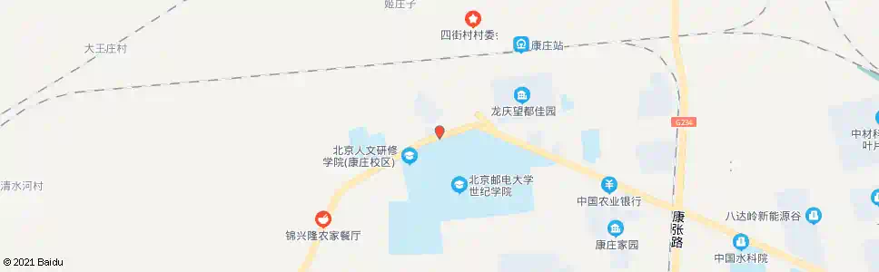北京康庄西站_公交站地图_北京公交_妙搜公交查询2025