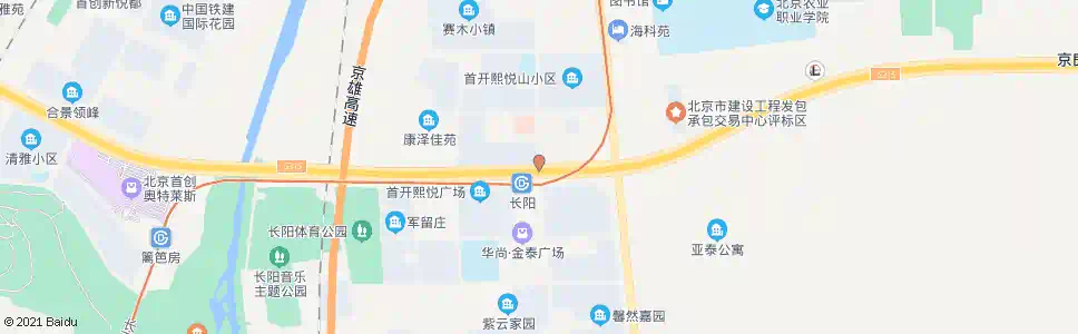 北京长阳大街西口_公交站地图_北京公交_妙搜公交查询2025