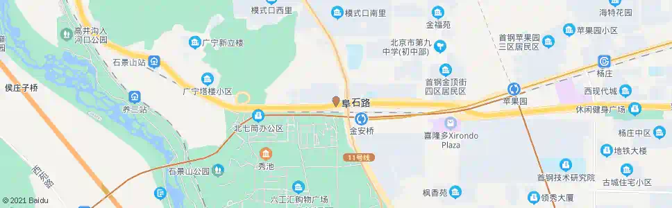 北京金安桥西_公交站地图_北京公交_妙搜公交查询2025