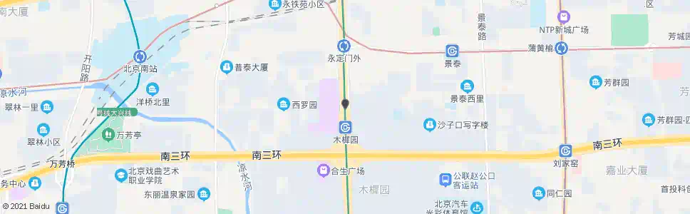 北京木樨园桥北_公交站地图_北京公交_妙搜公交查询2025