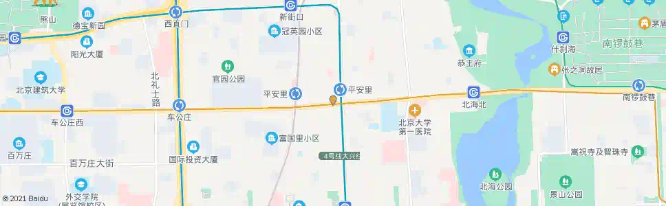 北京平安里路口西_公交站地图_北京公交_妙搜公交查询2025