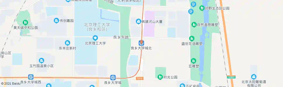 北京良乡大学城北站_公交站地图_北京公交_妙搜公交查询2025