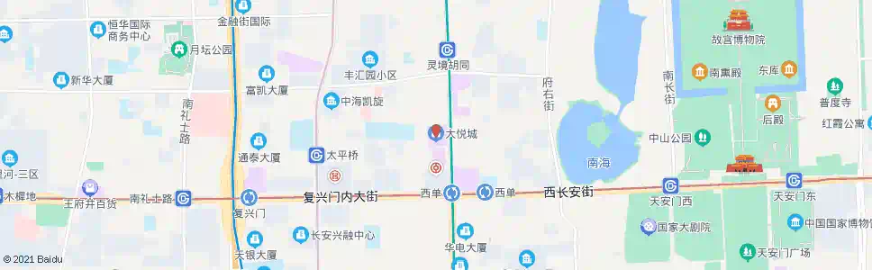 北京西单大悦城_公交站地图_北京公交_妙搜公交查询2025