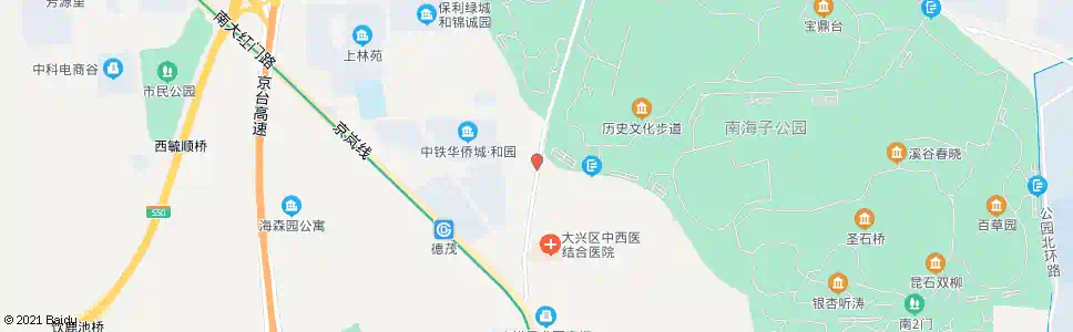 北京南海子西门_公交站地图_北京公交_妙搜公交查询2025