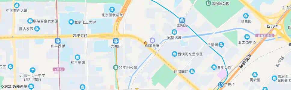 北京西坝河(西行)_公交站地图_北京公交_妙搜公交查询2025