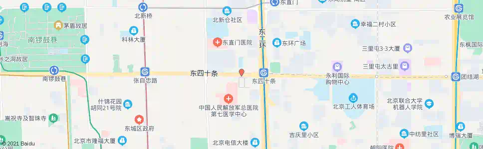 北京东四十条桥西_公交站地图_北京公交_妙搜公交查询2025