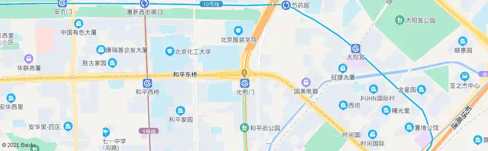 北京太阳宫桥(东行)_公交站地图_北京公交_妙搜公交查询2025