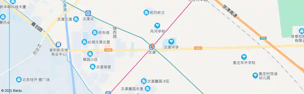 北京次渠站_公交站地图_北京公交_妙搜公交查询2025